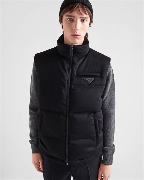 prada vest puffer|Prada cashmere puffer jacket.